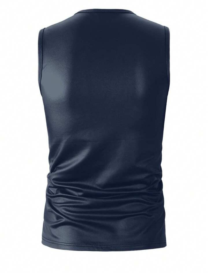 Men's Solid Color V-Neck Sleeveless Casual Versatile Tank Top, Summer Men's